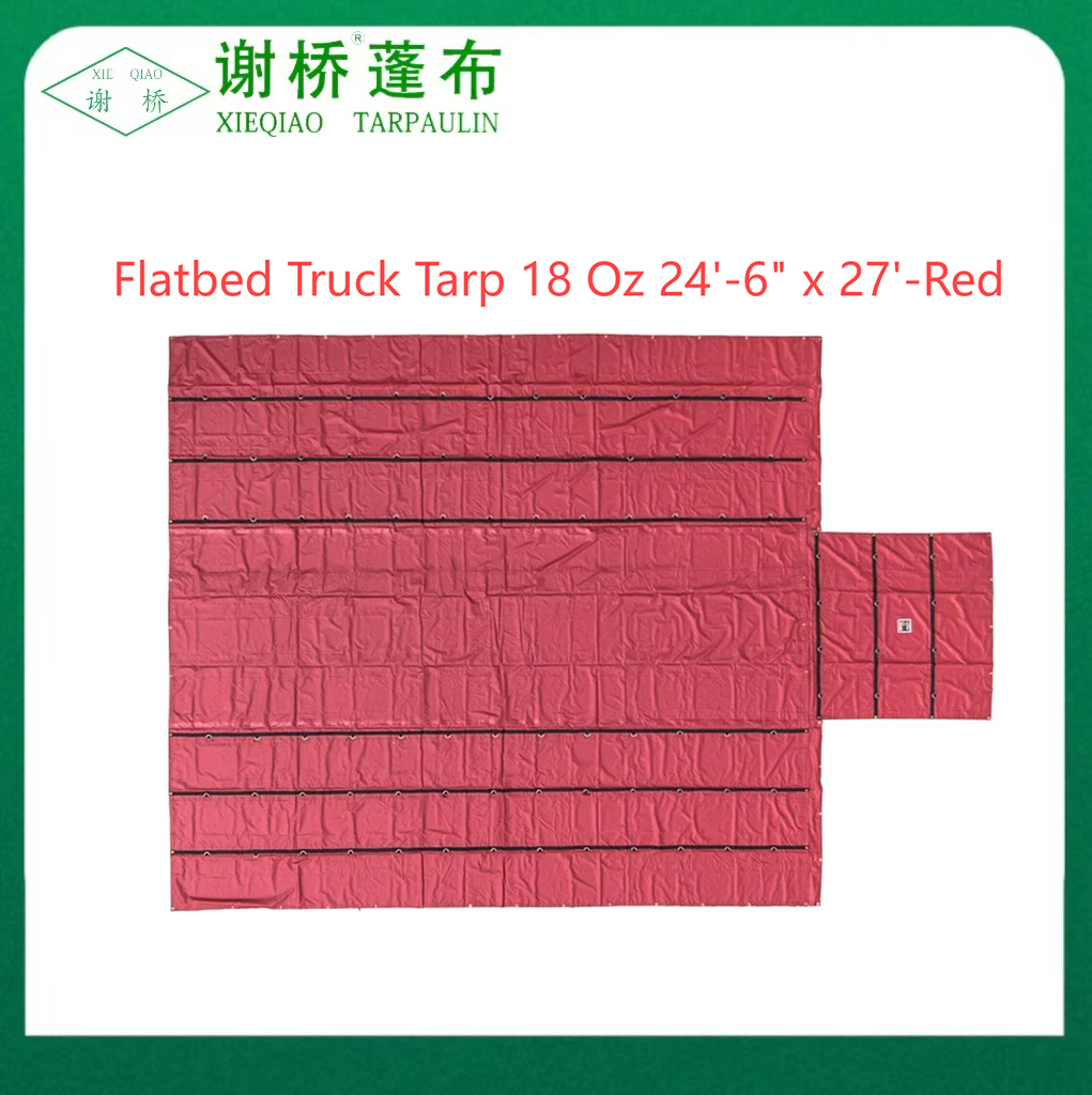 Tarp de camión plano de 18oz 24 "-6" "x27" (caída de 8 ") -Red